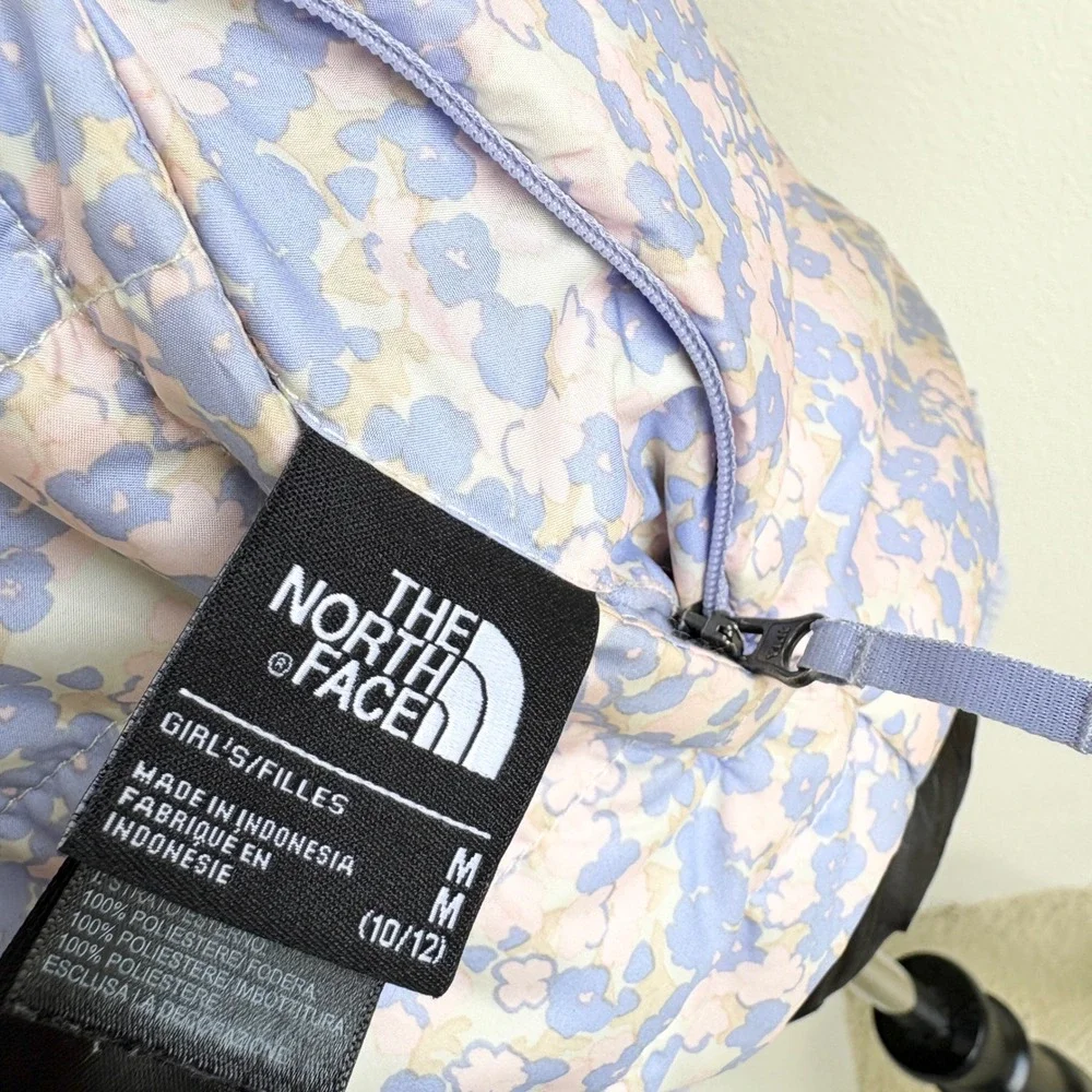 The‎ North Face Reversible Fleece Jacket, Girls M (10/12) Purple Floral